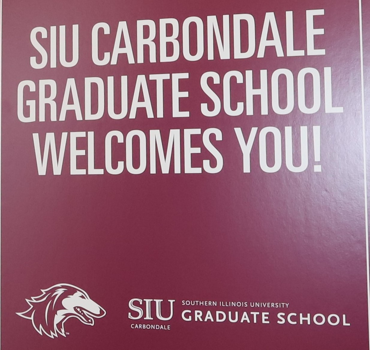 grad school welcome sign