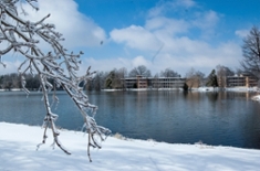 SIU campus lake with snow